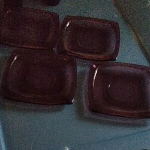 Purple Glass Saucers (4)
